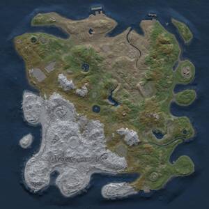 Thumbnail Rust Map: Procedural Map, Size: 4000, Seed: 380855827, 13 Monuments