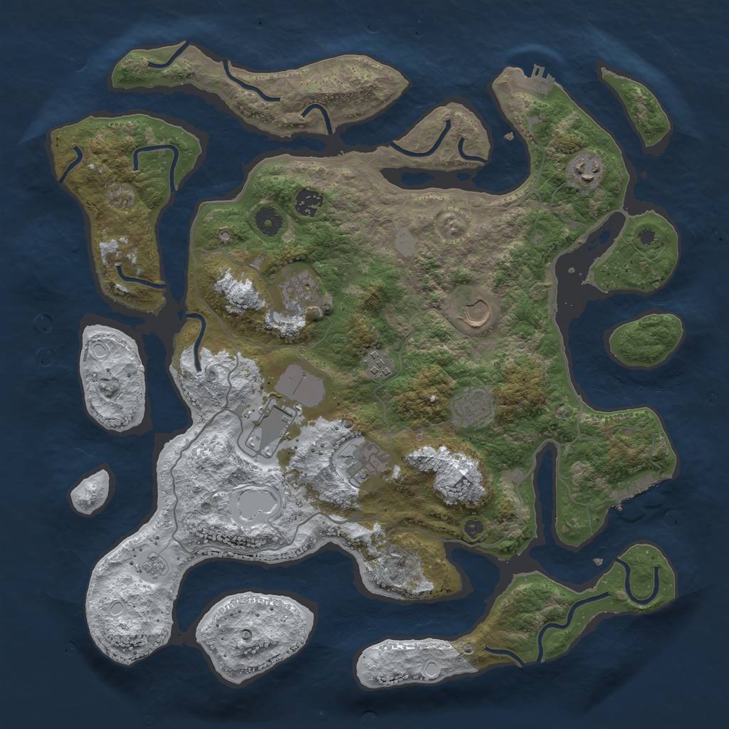 Rust Map: Procedural Map, Size: 4000, Seed: 380855827, 16 Monuments