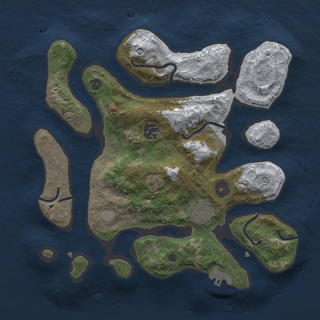 Rust Map: Procedural Map, Size: 3000, Seed: 370626, 10 Monuments