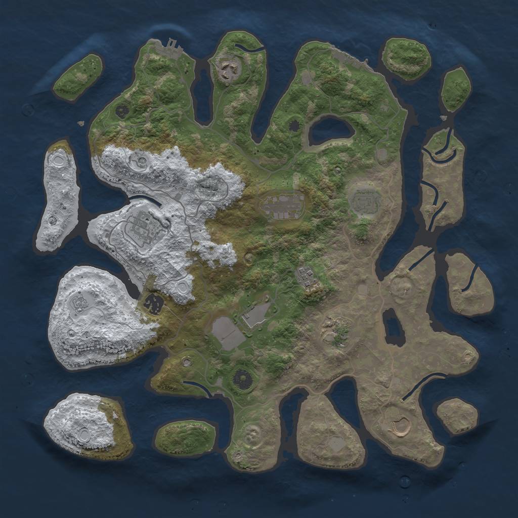 Rust Map: Procedural Map, Size: 4000, Seed: 66, 18 Monuments