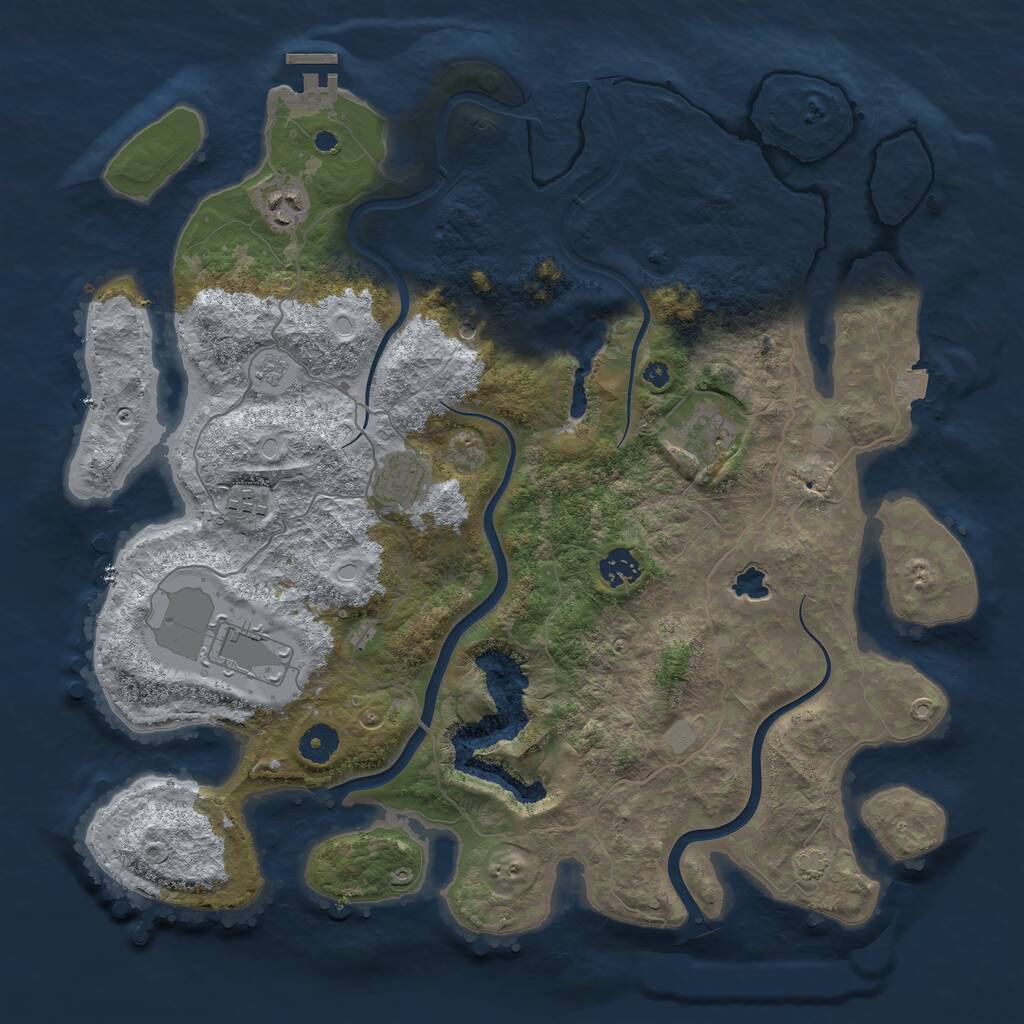 Rust Map: Procedural Map, Size: 4000, Seed: 66, 11 Monuments