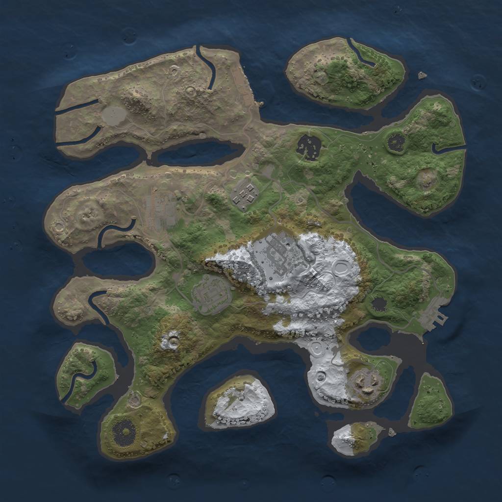 Rust Map: Procedural Map, Size: 3000, Seed: 512992454, 13 Monuments