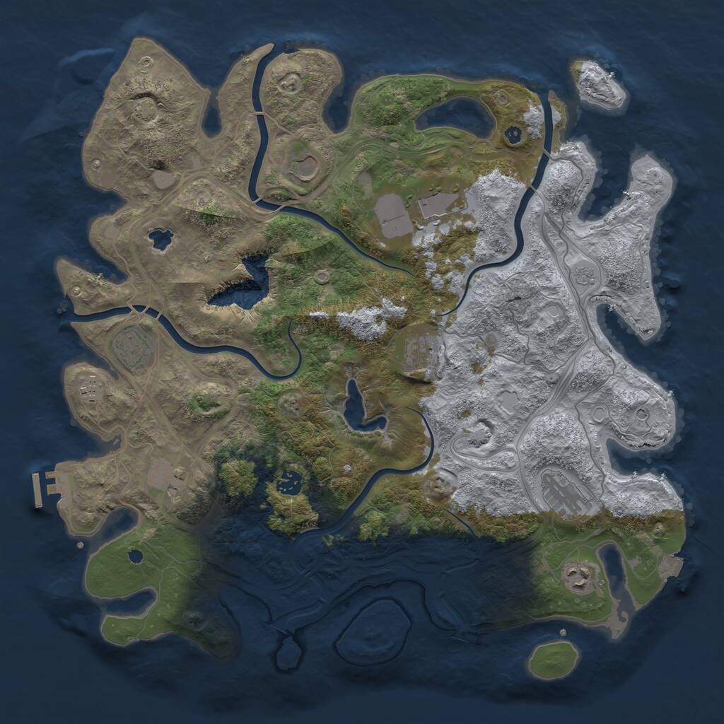 Rust Map: Procedural Map, Size: 4250, Seed: 874, 14 Monuments