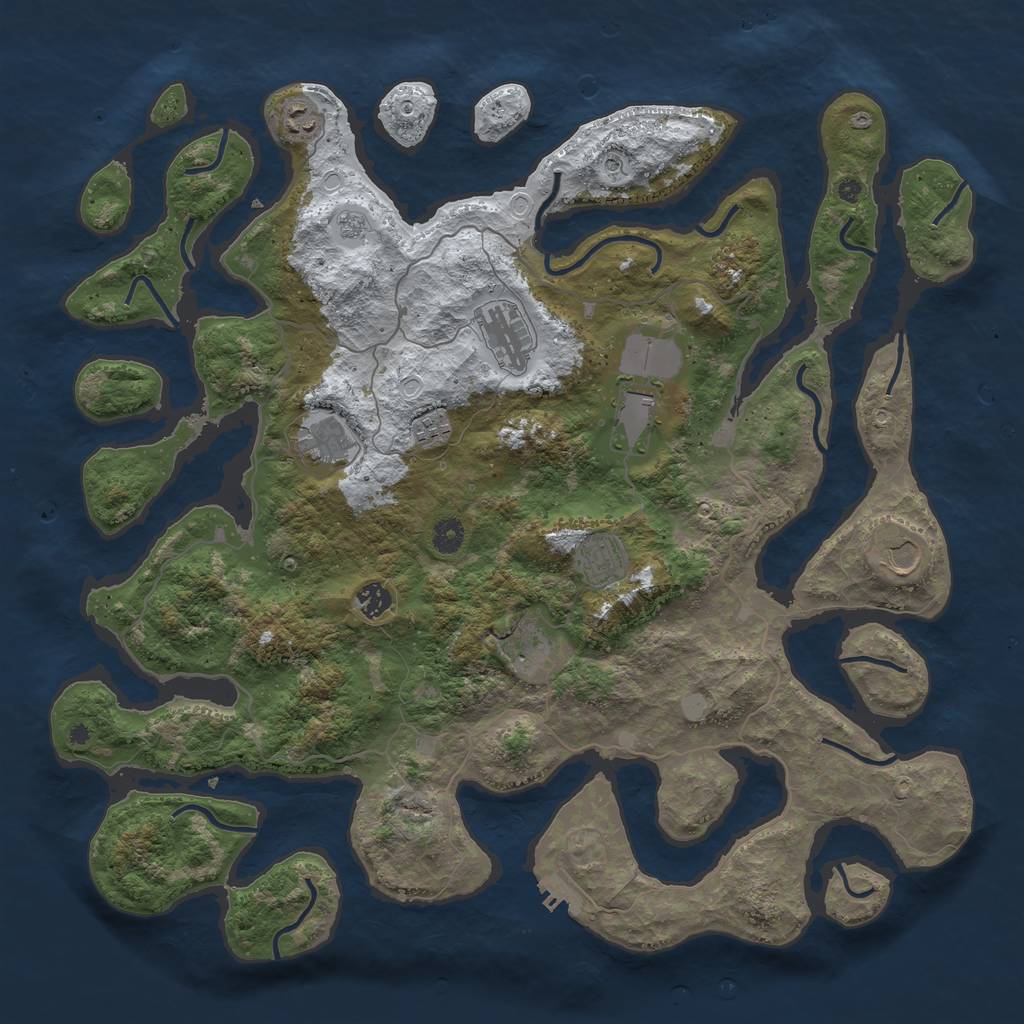 Rust Map: Procedural Map, Size: 4500, Seed: 1218090688, 17 Monuments