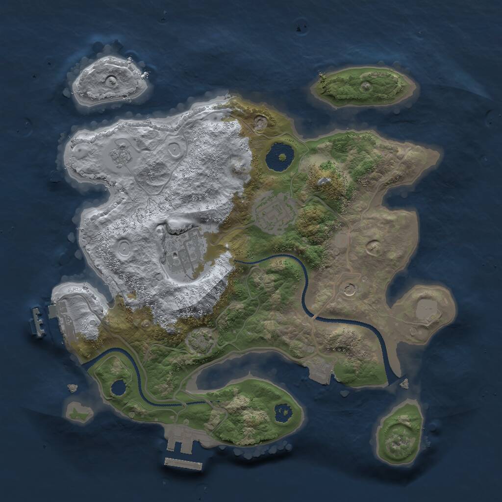Rust Map: Procedural Map, Size: 2700, Seed: 89890121, 8 Monuments