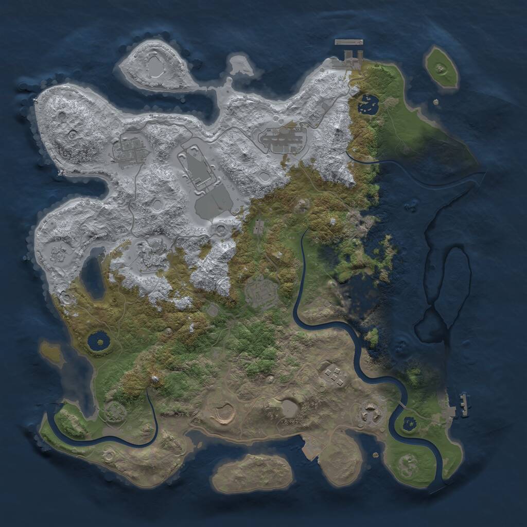 Rust Map: Procedural Map, Size: 3750, Seed: 865577062, 16 Monuments