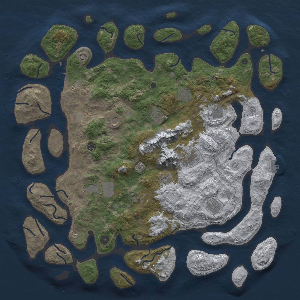 Rust Map: Procedural Map, Size: 5000, Seed: 95487515, 20 Monuments