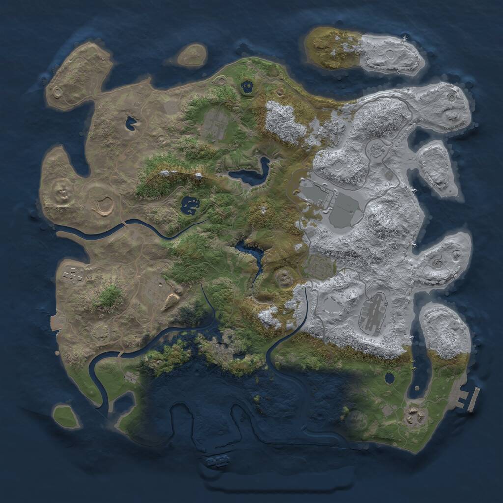 Rust Map: Procedural Map, Size: 4000, Seed: 2022010702, 16 Monuments