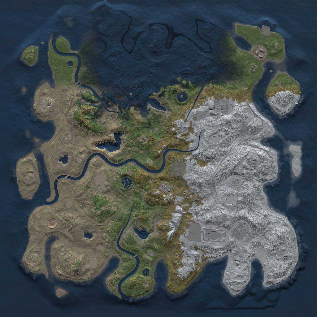 Rust Map: Procedural Map, Size: 4500, Seed: 8245, 15 Monuments