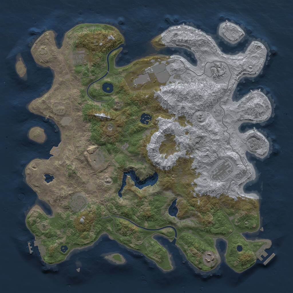 Rust Map: Procedural Map, Size: 4000, Seed: 8454481, 15 Monuments