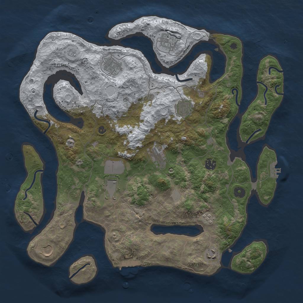 Rust Map: Procedural Map, Size: 4000, Seed: 20220203, 18 Monuments