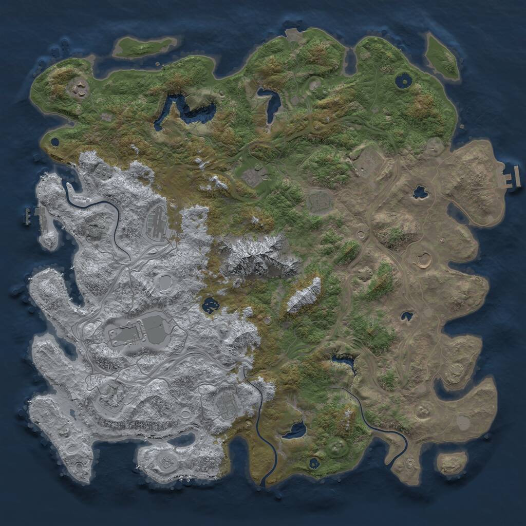 Rust Map: Procedural Map, Size: 5000, Seed: 364600282, 17 Monuments