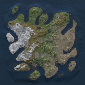 Thumbnail Rust Map: Procedural Map, Size: 3700, Seed: 2093249983, 20 Monuments