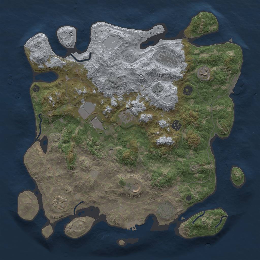 Rust Map: Procedural Map, Size: 4000, Seed: 196418599, 17 Monuments