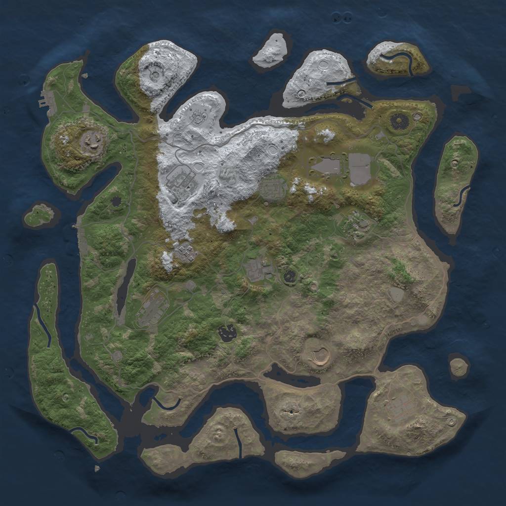 Rust Map: Procedural Map, Size: 4200, Seed: 54197824, 20 Monuments