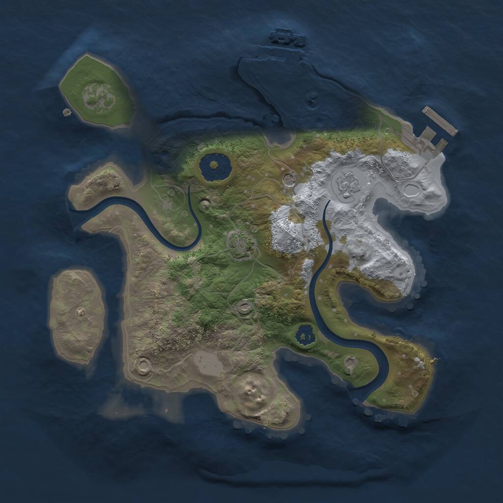 Rust Map: Procedural Map, Size: 2500, Seed: 230896, 6 Monuments