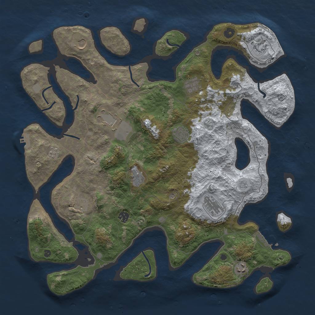 Rust Map: Procedural Map, Size: 4500, Seed: 4506766, 20 Monuments