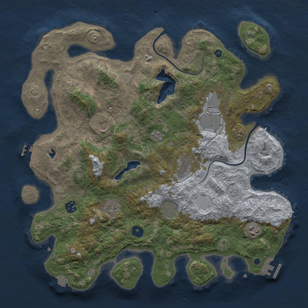 Rust Map: Procedural Map, Size: 4000, Seed: 516171, 14 Monuments