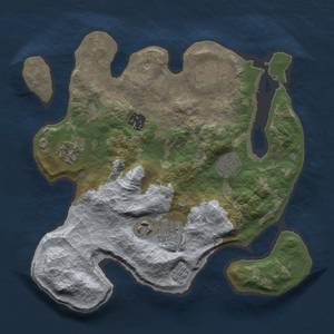 Thumbnail Rust Map: Barren, Size: 3000, Seed: 2147483647, 10 Monuments