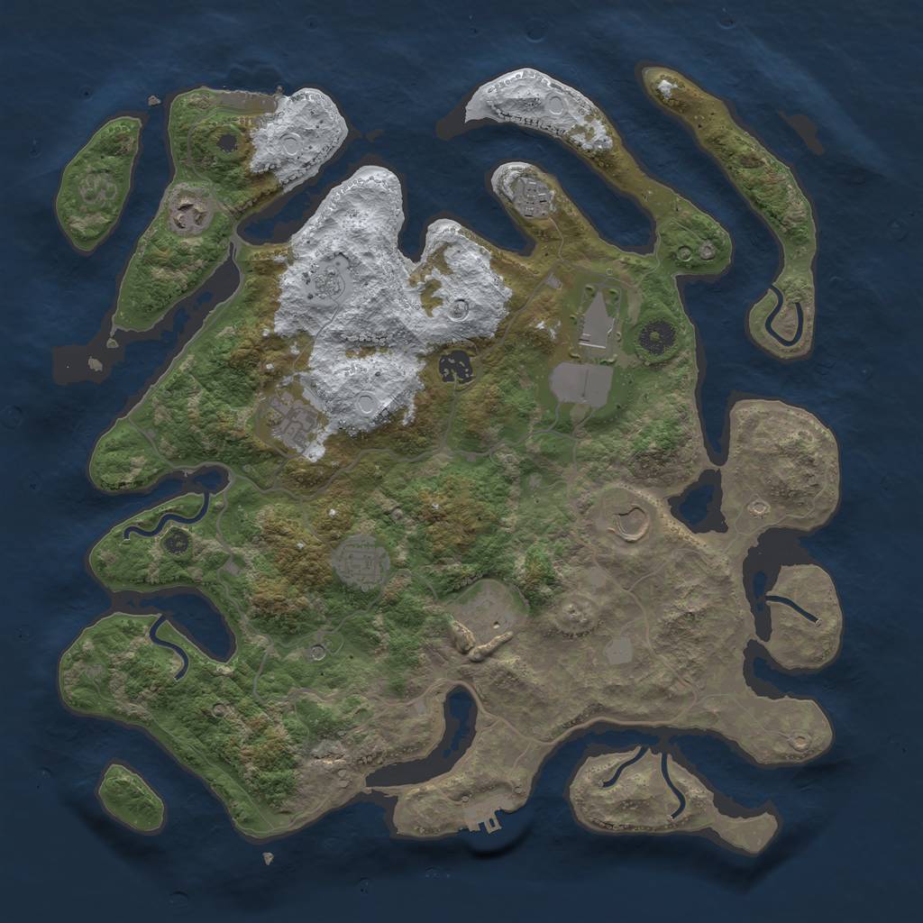 Rust Map: Procedural Map, Size: 4000, Seed: 796566, 17 Monuments