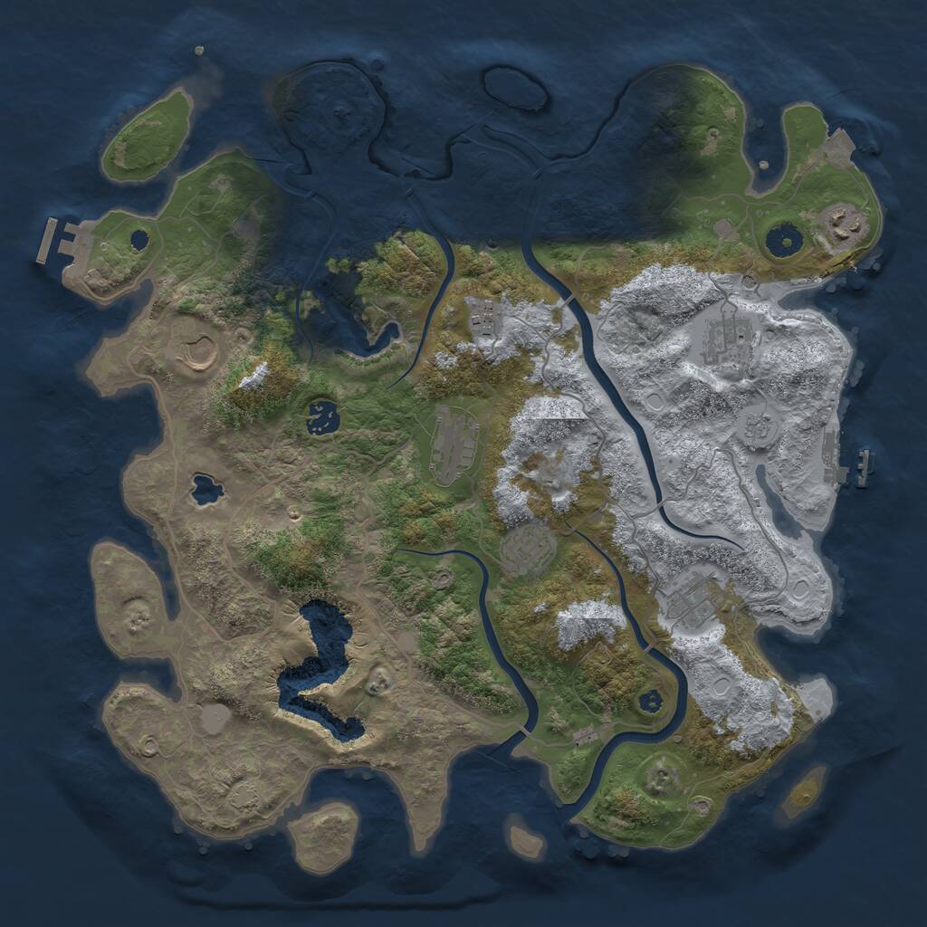 Rust Map: Procedural Map, Size: 4000, Seed: 51488, 14 Monuments