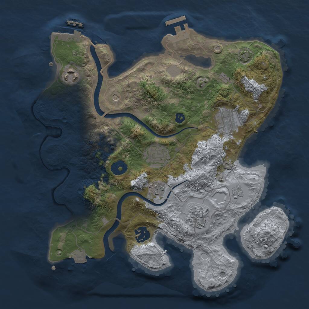 Rust Map: Procedural Map, Size: 3000, Seed: 1755656937, 12 Monuments