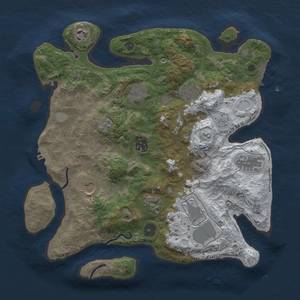 Thumbnail Rust Map: Procedural Map, Size: 3500, Seed: 454458, 18 Monuments