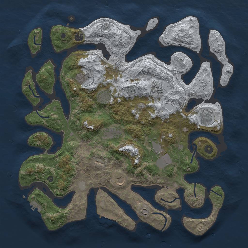 Rust Map: Procedural Map, Size: 4250, Seed: 2494, 19 Monuments
