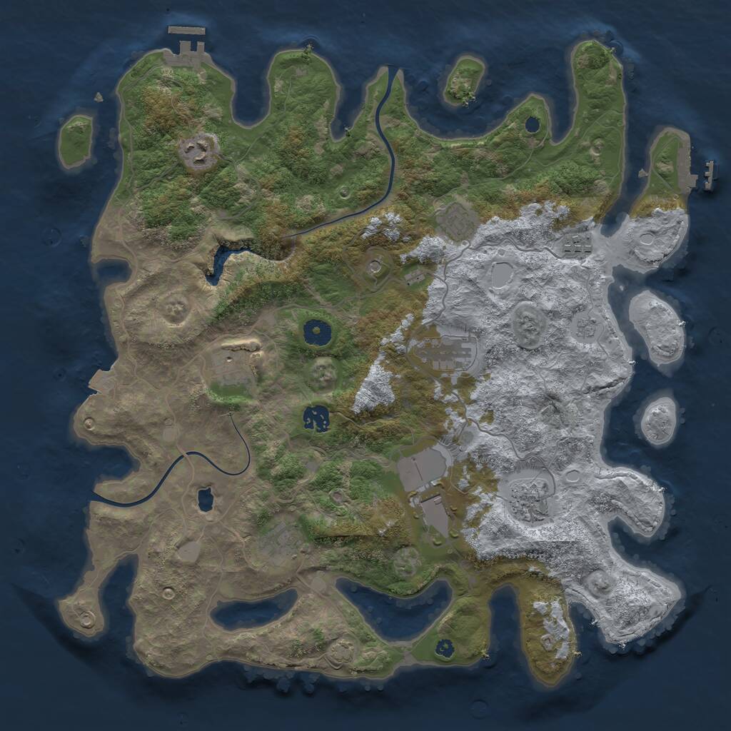 Rust Map: Procedural Map, Size: 4000, Seed: 1896991584, 15 Monuments