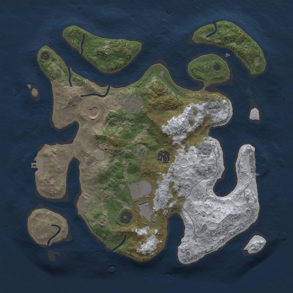 Rust Map: Procedural Map, Size: 3500, Seed: 757146, 13 Monuments