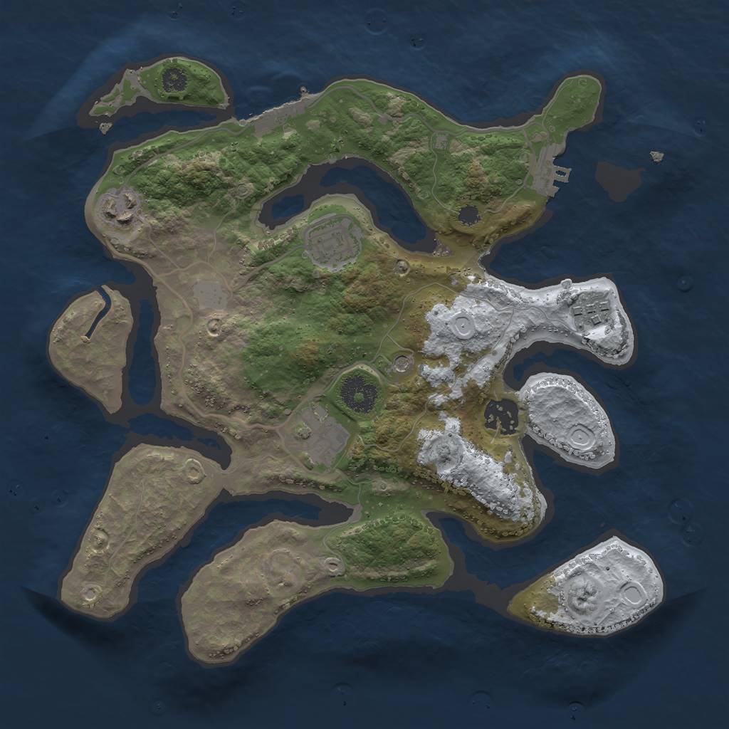 Rust Map: Procedural Map, Size: 3000, Seed: 1395410205, 13 Monuments