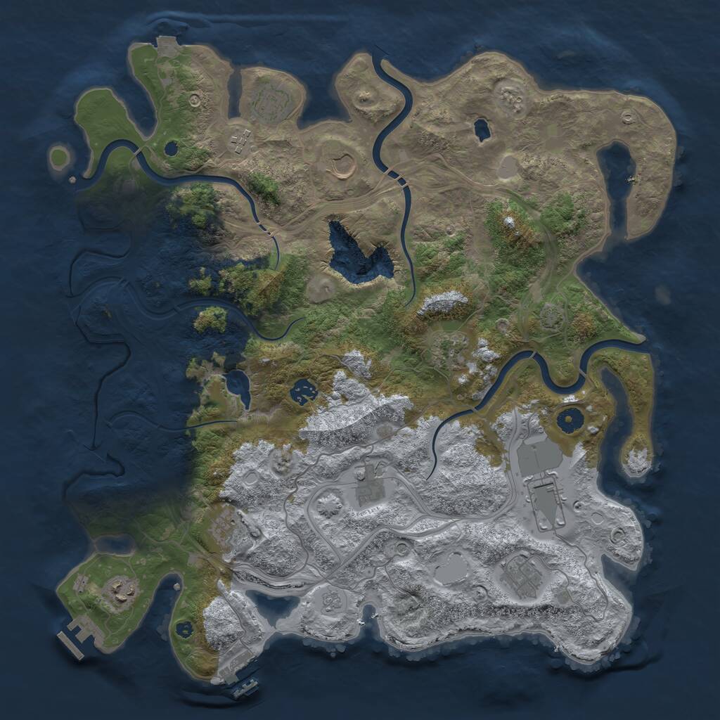 Rust Map: Procedural Map, Size: 4250, Seed: 6921, 16 Monuments
