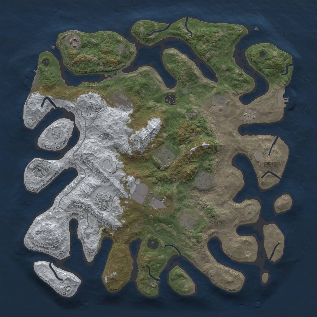 Rust Map: Procedural Map, Size: 4250, Seed: 382478954, 19 Monuments