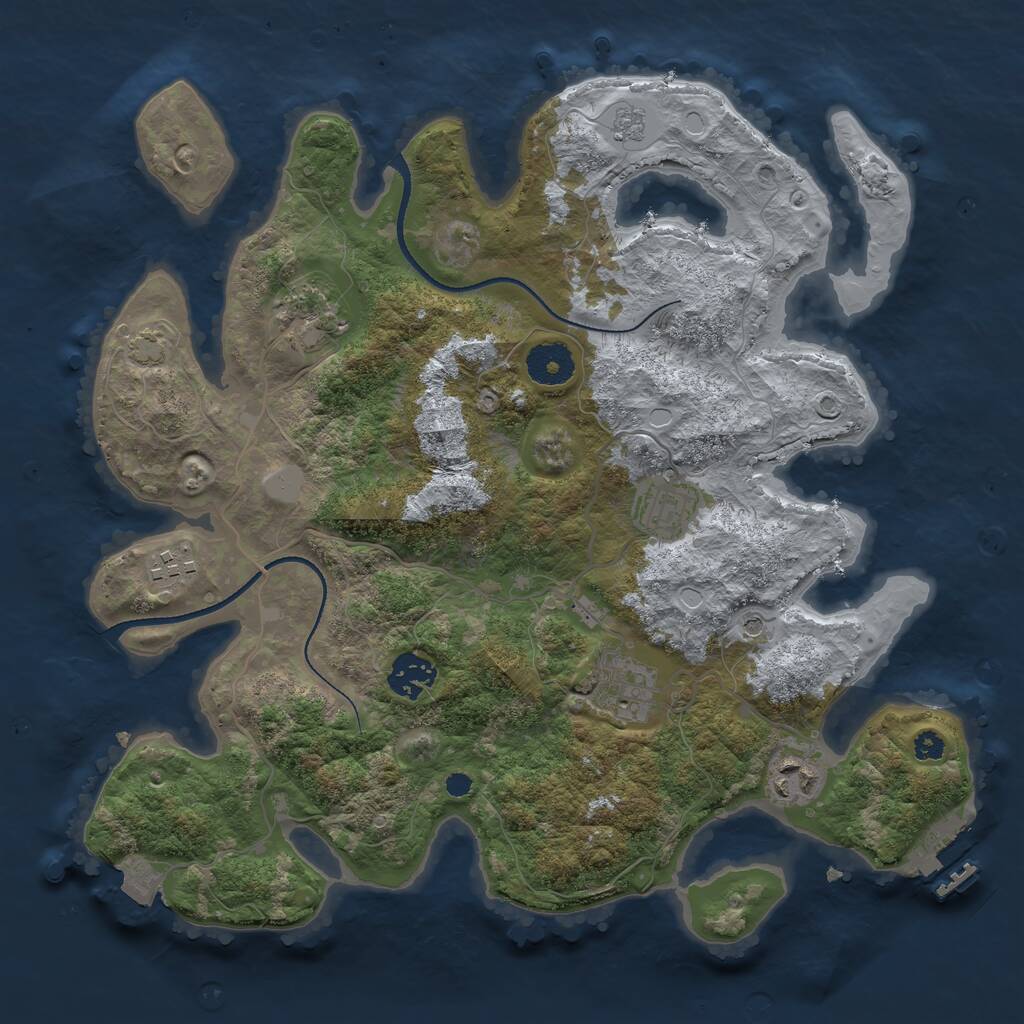 Rust Map: Procedural Map, Size: 3400, Seed: 678, 11 Monuments