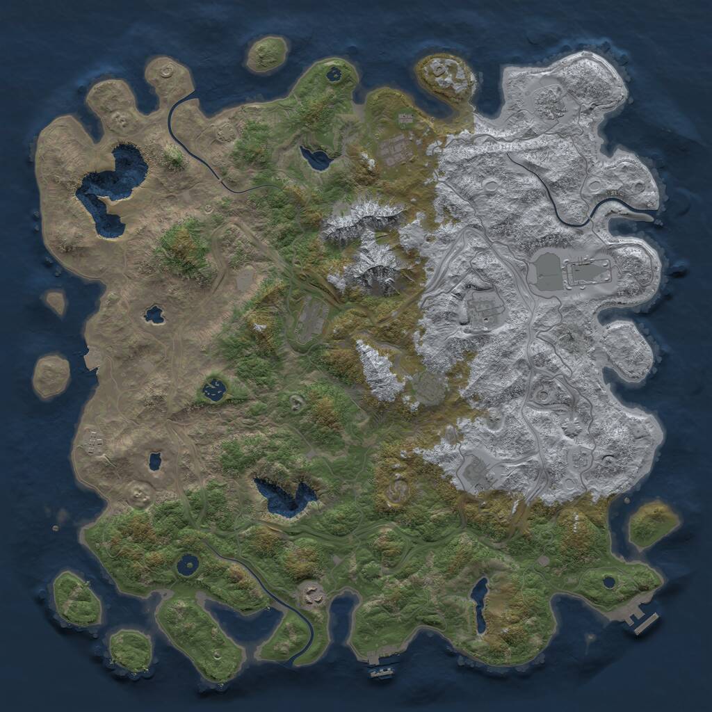 Rust Map: Procedural Map, Size: 5000, Seed: 20220110, 16 Monuments