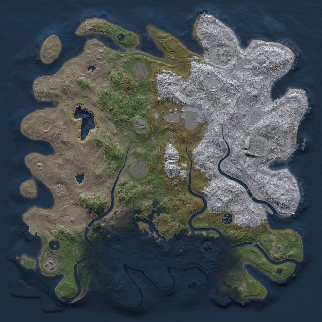 Rust Map: Procedural Map, Size: 4500, Seed: 2026, 16 Monuments
