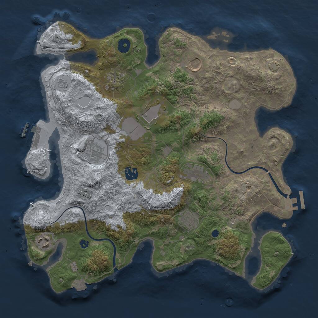 Rust Map: Procedural Map, Size: 3500, Seed: 1903567028, 15 Monuments