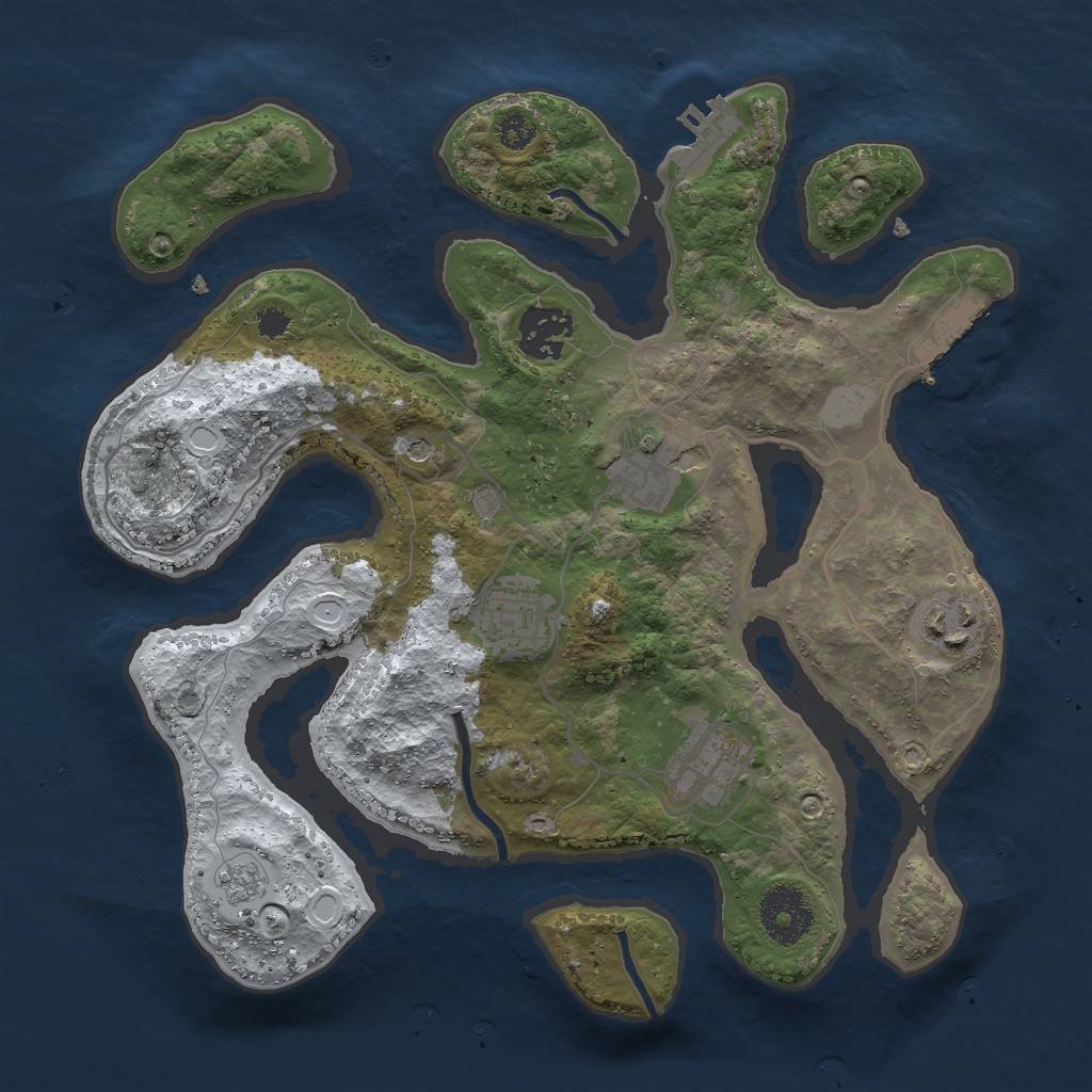 Rust Map: Procedural Map, Size: 3000, Seed: 2048701354, 14 Monuments