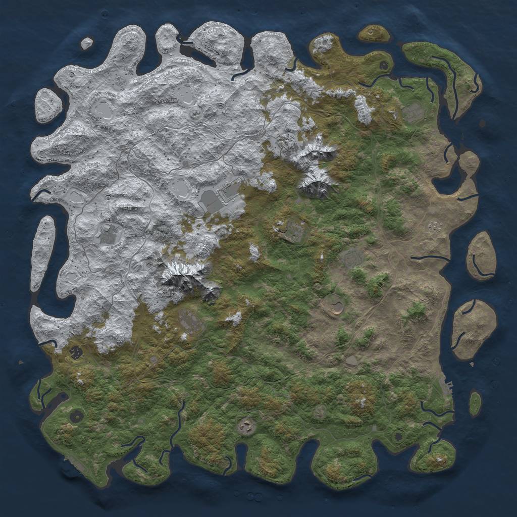 Rust Map: Procedural Map, Size: 6000, Seed: 32768, 20 Monuments