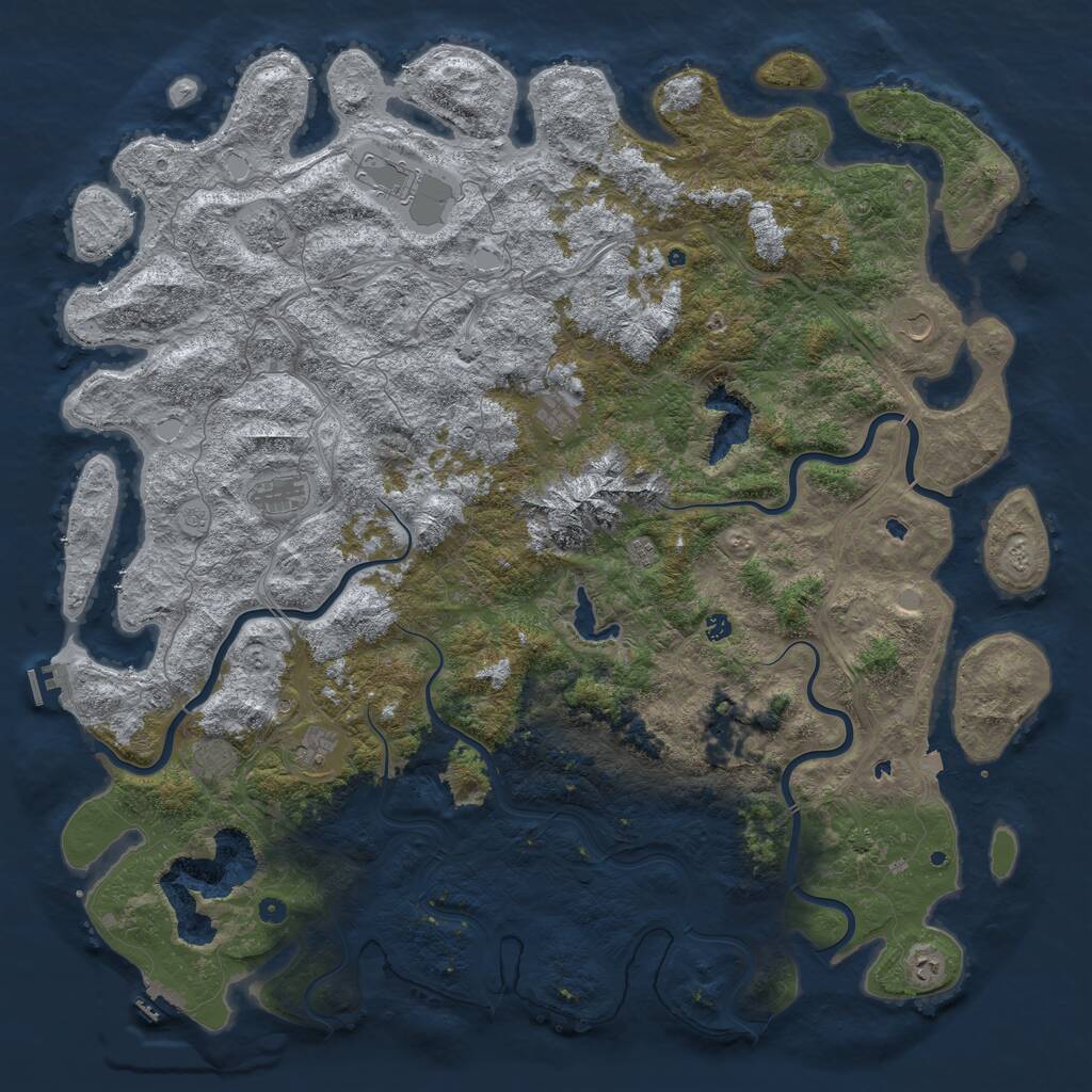 Rust Map: Procedural Map, Size: 6000, Seed: 32768, 17 Monuments