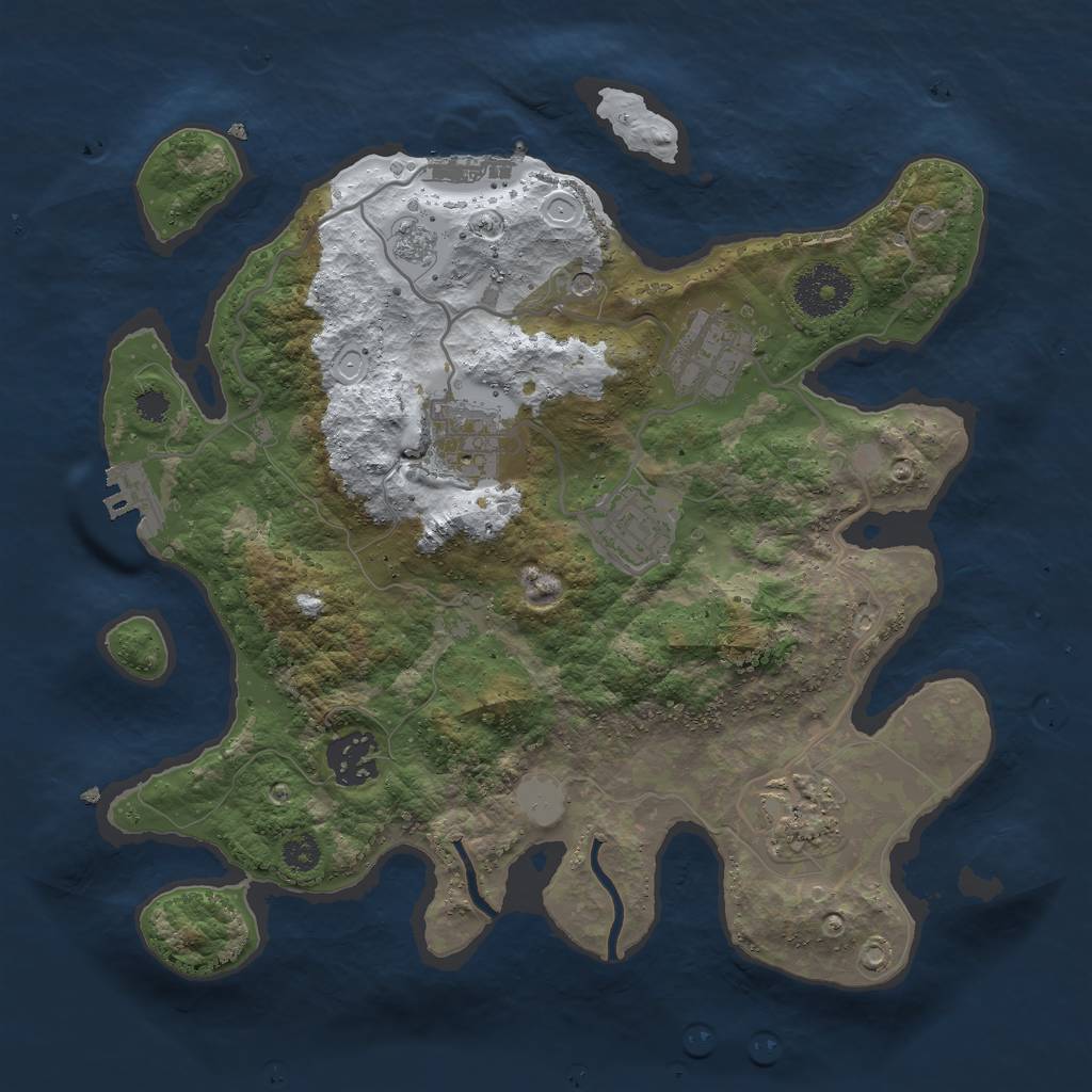 Rust Map: Procedural Map, Size: 3000, Seed: 1014, 14 Monuments