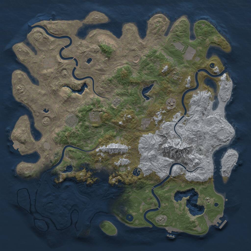 Rust Map: Procedural Map, Size: 5000, Seed: 675675675, 17 Monuments