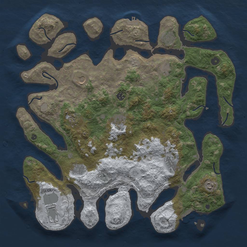 Rust Map: Procedural Map, Size: 4500, Seed: 27012018, 20 Monuments