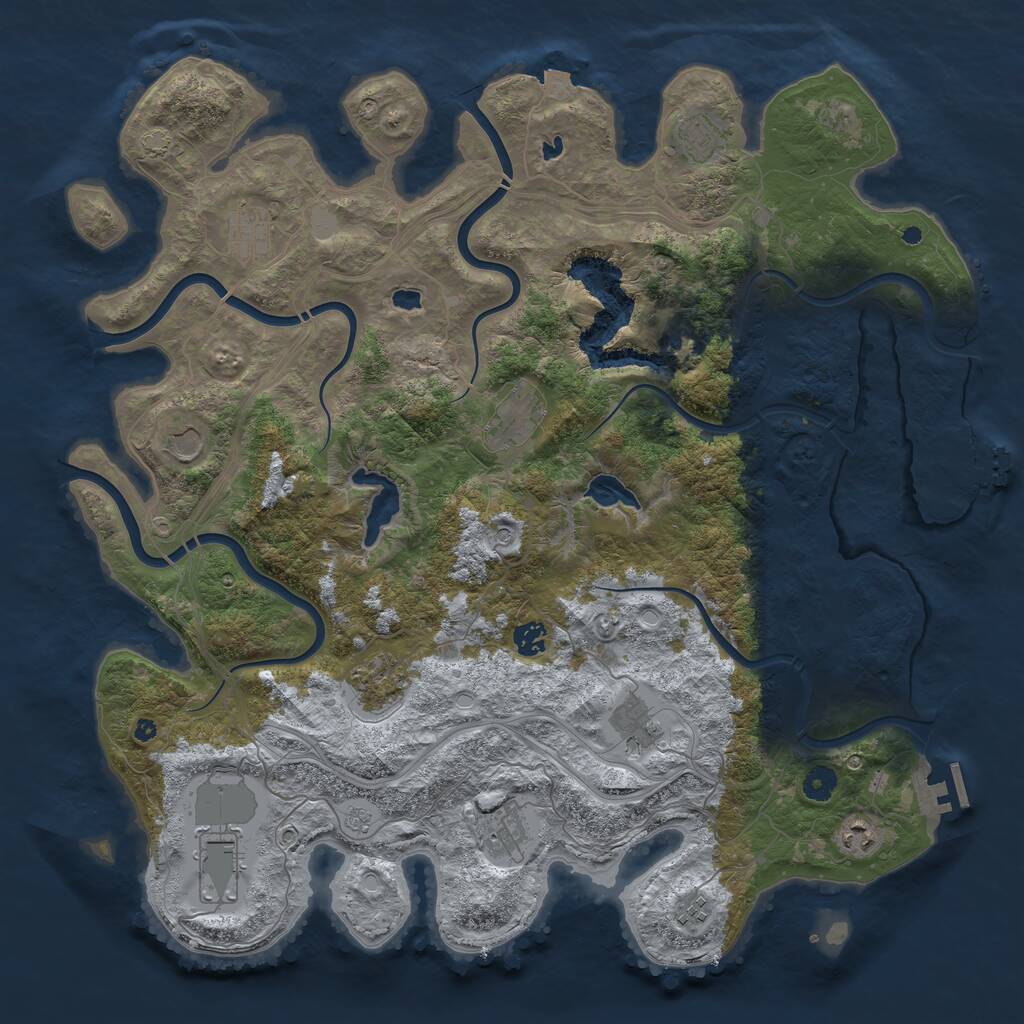 Rust Map: Procedural Map, Size: 4500, Seed: 27012018, 17 Monuments