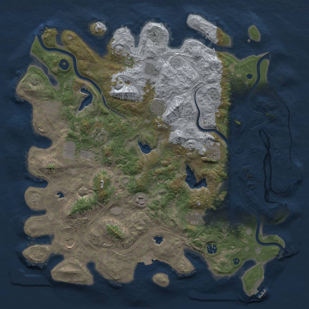 Rust Map: Procedural Map, Size: 4500, Seed: 42092998, 17 Monuments