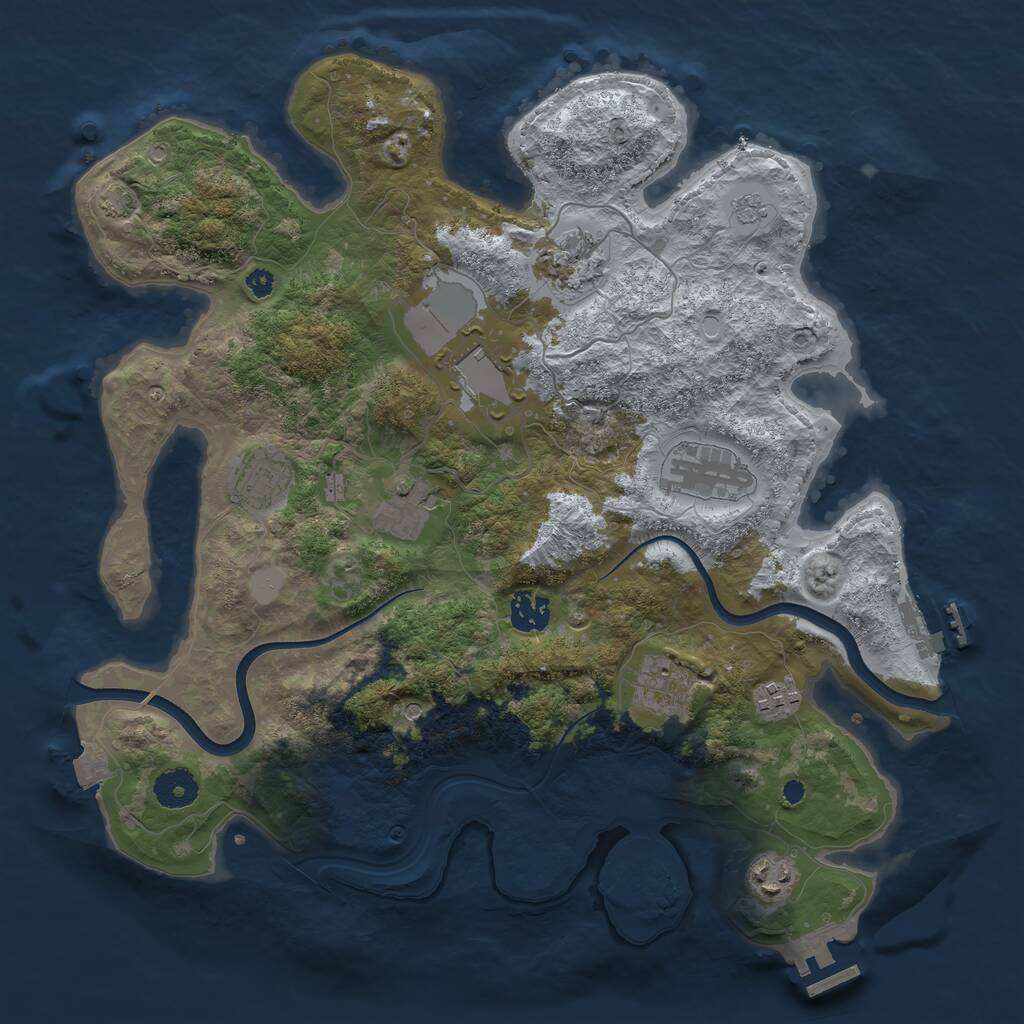 Rust Map: Procedural Map, Size: 3700, Seed: 938013661, 15 Monuments