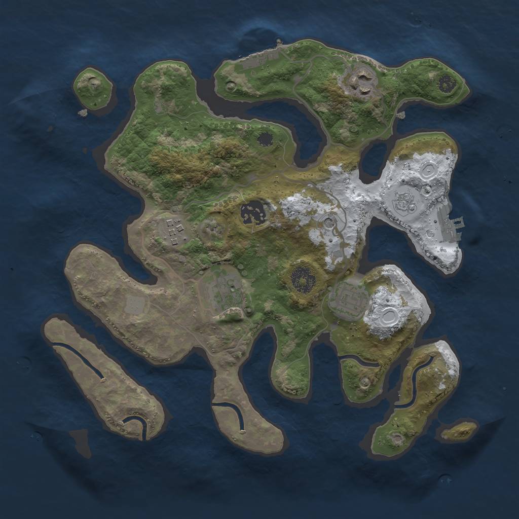 Rust Map: Procedural Map, Size: 3000, Seed: 1931458960, 14 Monuments
