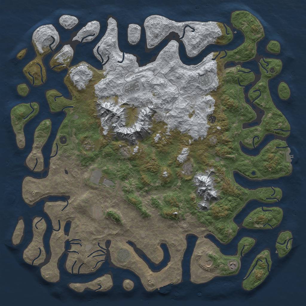 Rust Map: Procedural Map, Size: 6000, Seed: 1556740762, 20 Monuments