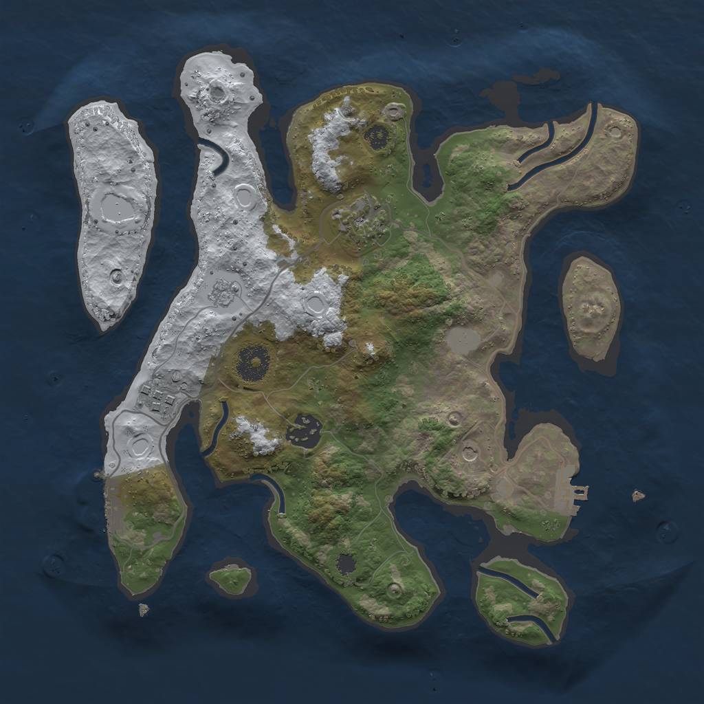 Rust Map: Procedural Map, Size: 3000, Seed: 778152665, 12 Monuments