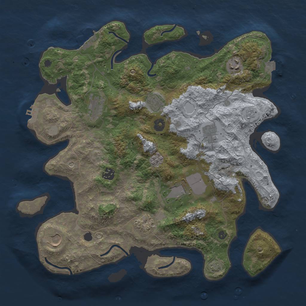 Rust Map: Procedural Map, Size: 3700, Seed: 1337, 17 Monuments